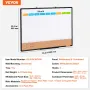 36"x 24" Monthly Calendar Whiteboard & Cork Board Combo with Aluminum Frame – 2-in-1 Magnetic Dry Erase Bulletin Board for Wall 