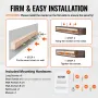 Pejs mantel træ hylde flydende rustik mantel hylde 72 "lysebrun
