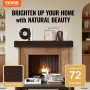 Fireplace Mantel, 72" x 8" x 5", 50 lbs Weight Capacity, Natural Wood Mantel for Over Fireplace, Wall Mounted Floating Farmhouse