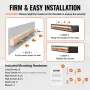 Pejs mantel træ hylde flydende rustik pejs mantel 72 "brun
