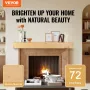 Pejs mantel træ hylde flydende rustik pejs mantel 72 "naturlig