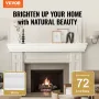 Pejs mantel træ hylde flydende stue mantel hylde 72 "hvid