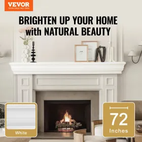 Pejs mantel træ hylde flydende stue mantel hylde 72 "hvid