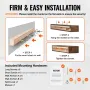 Pejs mantel træ hylde flydende rustik mantel hylde 60 "naturlig