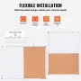 48"x 36" Whiteboard & Cork Board Combo with Aluminum Frame – 2-in-1 Magnetic Dry Erase Bulletin Board for Wall Mount – Ideal for