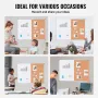 48"x 36" Whiteboard & Cork Board Combo with Aluminum Frame – 2-in-1 Magnetic Dry Erase Bulletin Board for Wall Mount – Ideal for