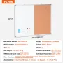 48 "X 36" Whiteboard & Cork Board Combo med aluminiumsramme til