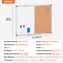 24 "X 18" Whiteboard & Cork Board Combo med aluminiumsramme til