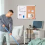 24"x18" Whiteboard & Cork Board Combo with Aluminum Frame – 2-in-1 Magnetic Dry Erase Bulletin Board for Wall Mount – Ideal for 