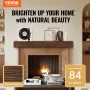 Fireplace Mantel, 84" x 8" x 6", 50 lbs Weight Capacity, Natural Wood Mantel for Over Fireplace, Wall Mounted Floating Farmhouse
