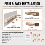 Fireplace Mantel, 84" x 8" x 6", 50 lbs Weight Capacity, Natural Wood Mantel for Over Fireplace, Wall Mounted Floating Farmhouse