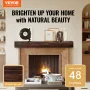 Pejs mantel træ hylde flydende rustik pejs mantel 48 "brun