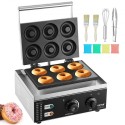 Electric Donut Maker, 1550W Commercial Donut Machine med non-stick overflade, 6 huller dobbeltsidet opvarmningsvaffelmaskine
