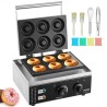 Electric Donut Maker, 1550W Commercial Doughnut Machine with Non-stick Surface, 6 Holes Double-Sided Heating Waffle Machine