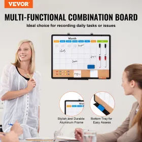 24 "X18" Månedlig kalender Whiteboard & Cork Board Combo med aluminiumsramme