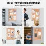 36"x24" Enclosed Cork Board with Aluminum Frame – Lockable Bulletin Board with Acrylic Door & 2 Keys – Weather-Resistant Wall Di