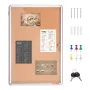 36"x24" Enclosed Cork Board with Aluminum Frame – Lockable Bulletin Board with Acrylic Door & 2 Keys – Weather-Resistant Wall Di