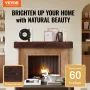Fireplace Mantel, 60" x 8" x 6", 50 lbs Weight Capacity, Natural Wood Mantel for Over Fireplace, Wall Mounted Floating Farmhouse