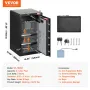 Single Door 113 L Safe Box with Key Lock & Password, Safe Lock Box with Fireproof Bag, Key Rack, LED Light, 2 Shelves, and 1 Cab