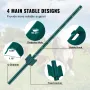3 Feet Fence Post, 10 Pack U-Channel Heavy Duty Metal Fence Posts, Sturdy Steel Fence Stakes for Garden Yard, Lawn, Farms and Ou