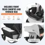Double Stroller, Foldable Lightweight Twin Stroller with Tandem Seating, Adjustable Backrest/Footrest, Wrap-Around Safety Harnes