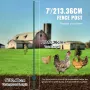 7 Feet Fence Post, 10 Pack U-Channel Heavy Duty Metal Fence Posts, Sturdy Steel Fence Stakes for Garden Yard, Lawn, Farms and Ou