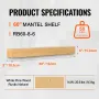 Pejs mantel træ hylde flydende rustik pejs mantel 60 "naturlig