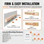 Fireplace Mantel, 60" x 8" x 6", 50 lbs Weight Capacity, Natural Wood Mantel for Over Fireplace, Wall Mounted Floating Farmhouse