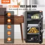 Double Doors 204 L Safe Box with Key Lock & Password, Safe Lock Box with Fireproof Bag, Key Rack, LED Light and 2 Height Adjusta