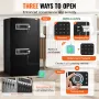 Double Doors 204 L Safe Box with Key Lock & Password, Safe Lock Box with Fireproof Bag, Key Rack, LED Light and 2 Height Adjusta