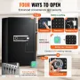 Single Door 113 L Safe Box with Key Lock, Password & Fingerprint, Safe Lock Box with Fireproof Bag, Key Rack, LED Light, and 2 S