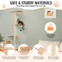 4 Tiers Cat Tree, Cat Wall Furniture Set with 4 Jumping Boards, Wall-Mounted Cat Floating Shelf up to 40 lbs, 12 mm Pine Wood Ca