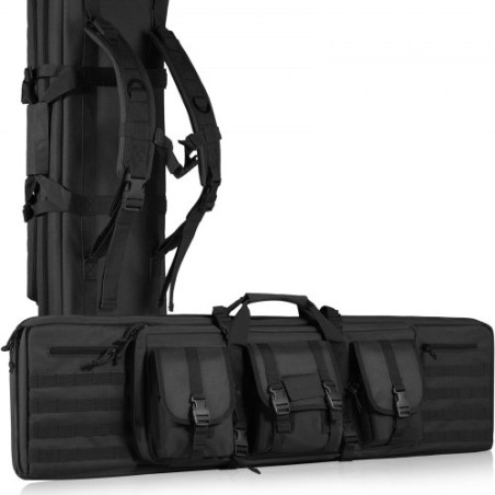 Rifle Bag 42 inch Tactical Double Long Gun Bag for 2 Rifles & 2 Pistols