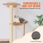 4 Tiers Tall Cat Tree, Cat Wall Furniture Set with 4 Jumping Boards, Wall-Mounted Cat Floating Shelf up to 40 lbs, 12 mm Pine Wo
