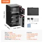 Double Doors 4.5 cu.ft Safe Box with Key Lock & Password, Safe Lock Box with Fireproof Bag, Key Rack, LED Light and 2 Height Adj