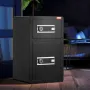Double Doors 4.5 cu.ft Safe Box with Key Lock & Password, Safe Lock Box with Fireproof Bag, Key Rack, LED Light and 2 Height Adj