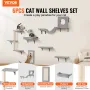 Wall Mounted Cat Shelves, Cat Wall Shelves and Perches with Jumping Boards, Hammock, Sofa, Cat Tree & Cat Grip, Cat Furniture an