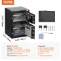 Double Doors 3.5 cu.ft Safe Box with Key Lock & Password, Safe Lock Box with Fireproof Bag, Key Rack, LED Light and 2 Height Adj