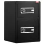 Double Doors 3.5 cu.ft Safe Box with Key Lock & Password, Safe Lock Box with Fireproof Bag, Key Rack, LED Light and 2 Height Adj