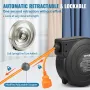 Retractable Extension Cord Reel, 49.21 ft/15 m, 1600W Heavy Duty Retractable Power Cord with 3.28 ft/1 m Lead-in Cord Overheat P