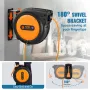 Retractable Extension Cord Reel, 62.33 ft/19 m, 1600W Heavy Duty Retractable Power Cord with 3.28 ft/1 m Lead-in Cord Overheat P
