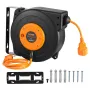 Retractable Extension Cord Reel, 49.21 ft/15 m, 1000W Heavy Duty Retractable Power Cord with 3.28 ft/1 m Lead-in Cord Overheat P