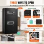 Double Doors 5.5 cu.ft Safe Box with Key Lock & Password, Safe Lock Box with Fireproof Bag, Key Rack, LED Light, 2 Height Adjust