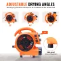 Floor Blower, 1380 RPM 1000 CFM, Air Mover for Drying and Cooling, Portable Carpet Dryer Fan with 4 Blowing Angles, Timer, 3-Spe