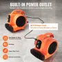 Floor Blower, 1380 RPM 1000 CFM, Air Mover for Drying and Cooling, Portable Carpet Dryer Fan with 4 Blowing Angles, Timer, 3-Spe