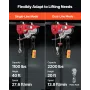 Electric Hoist Crane Winch 2200 lbs 328 ft Trådløs & 14 ft