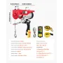 Electric Hoist Crane Winch 2200 lbs 328 ft Trådløs & 14 ft