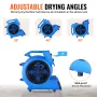 Floor Blower, 1250 RPM 2600 CFM, Air Mover for Drying and Cooling, Portable Carpet Dryer Fan with 4 Blowing Angles, Timer, 3-Spe