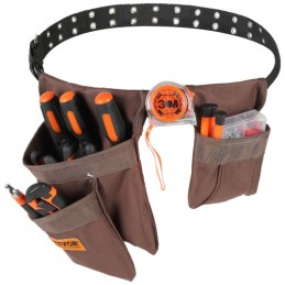 Tool Belt, 13 Pockets, Adjusts from 29 Inches to 54 Inches, Polyester Heavy Duty Tool Pouch Bag, Detachable Tool Bag for