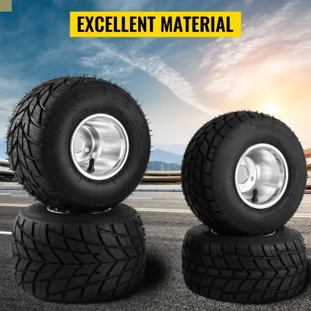 Go Kart Wheels Rain Tires Set of 4 Rim & Tyre Durable 10X4.50-5 11x6.0-5